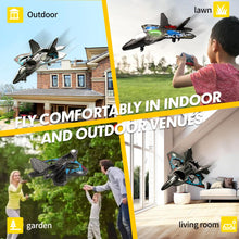 Load image into Gallery viewer, RC Helicopter Plane for Kids, 2.4Ghz Remote Control F22 Jet Fighter Airplane Quadcopter Toy Gifts, Cool Lights Stunt Roll (Blue)