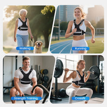 Load image into Gallery viewer, Adjustable Weighted Vest Woman 4-10lb/12-18lb/20-32lb Weighted Vest Men with 6 Ironsand Weights, Shoulder Pads and Large Pocket for Walking Running Crossfit Strength Training, 12-18lb