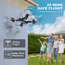 Load image into Gallery viewer, Drone with Camera, Foldable Drone for Beginners with 1080P Camera, Upgrade Altitude Hold, Circle/Rotating/Waypoint Fly, 3D Flip