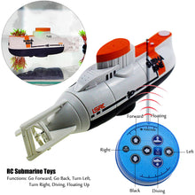 Load image into Gallery viewer, RC Submarine Toy Remote Control Boat Underwater Diving Waterproof for Fish Water Tank Kids Birthday Gift (White)