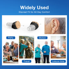 Load image into Gallery viewer, OLDRIV Rechargeable Hearing Aids for Adults Seniors, OTC Hearing Aids for Adults Seniors Rechargeable with Noise Cancelling, Invisible Hearing Aid, 1 Pair (Black)