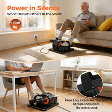 Load image into Gallery viewer, ESL Under Desk Elliptical - Portable Leg Exerciser with Pedal Strap for Seniors, Compact Seated Elliptical with Remote Control, LCD Display Electric Elliptical