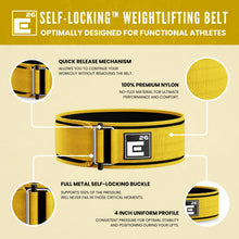 Load image into Gallery viewer, Self-Locking Weight Lifting Belt - (Extra Large, Yellow)