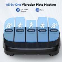 Load image into Gallery viewer, HTM Curved Vibration Plate Exercise Machine, Whole Body Shake Plate with 150W Motor & Resistance Band, 330lbs Weight Capacity, 120 Speeds, Low Noise Vibration Board for Weight Loss, Home Fitness