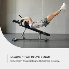 Load image into Gallery viewer, Finer Form Sit Up Bench with Reverse Crunch Handle for Ab Bench Exercises - Abdominal Exercise Equipment with 3 Adjustable Height Settings