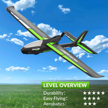 Load image into Gallery viewer, RC Plane, 4CH Remote Control Glider Airplane RTF with 6-Axis Gyro, 3 Modes & Aerobatics Easy to Fly, Black