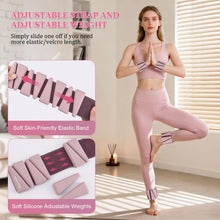 Load image into Gallery viewer, BECOJADDE Ankle Weights Set of 2 (2 lb Each) Adjustable Wrist Weights -Dusty Rose