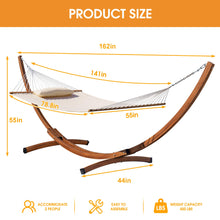 Load image into Gallery viewer, Lazy Daze Double Quilted Hammock with 13 ft Curved Steel Wood Grain Stand