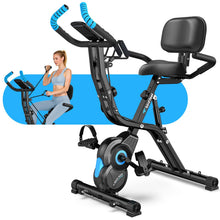 Load image into Gallery viewer, Birdfeel Foldable Exercise Bike, Multifunctional Indoor Stationary Bikes (Dark Black)