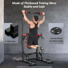 Load image into Gallery viewer, Power Tower Dip Station Pull Up Bar for Fitness Home Gym Workout,Multi-Function Adjustable Height Fitness Strength Training Exercise Equipment,with Power Elastic Ropes