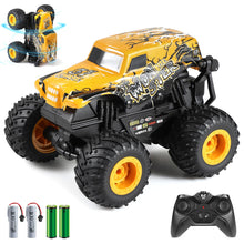 Load image into Gallery viewer, Remote Control Car, 2.4Ghz All Terrain Monster Truck Toys, RC Truck with Music, 3 Lighting Effects, 360 Stunt (Yellow)
