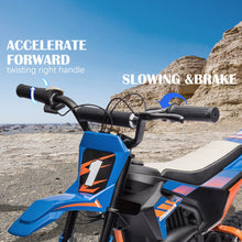 Load image into Gallery viewer, 24V 7AH Kids Ride on Dirt Bike, 250W Strong Motor 13.6MPH Fast Speed Electric Off-Road Motorcycle, Blue