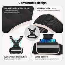 Load image into Gallery viewer, Adjustable Weighted Vest Woman 4-10lb/12-18lb/20-32lb Weighted Vest Men with 6 Ironsand Weights, Shoulder Pads and Large Pocket for Walking Running Crossfit Strength Training, 12-18lb