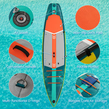 Load image into Gallery viewer, GYMAX Paddle Board, Inflatable SUP with Kayak Seat, Camera Mount, Direction Fin Paddle & Carry Backpack, Extra Wide Below Up Stand Up Paddle Boards for Adults & Youth Floating Fishing Water Exploring