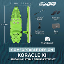 Load image into Gallery viewer, Bestway Hydro-Force Koracle X1 Inflatable Fishing Kayak Set 9'4"