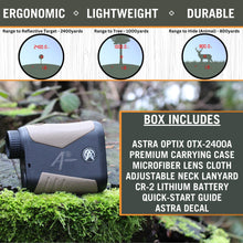 Load image into Gallery viewer, Astra Optix OTX2400A 6x21 2400yd Class 1 905nm 0.25mW Eye-Safe Laser Rangefinder with Applied Ballistics® for Hunting, Shooting and Golfing with Red OLED Display Fast 0.1s & Accurate +/-1 yd.
