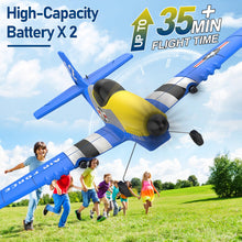 Load image into Gallery viewer, RC Plane, 3 Channel RC Airplane 2.4GHz with 2 Batteries 6-axis Gyro Stabilizer, Easy to Fly for Beginners Adults and Kids