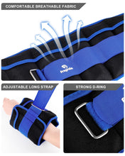 Load image into Gallery viewer, Adjustable Ankle Weights 1-10 LBS Pair with Removable Weight for Jogging, Gymnastics, Aerobics-Blue
