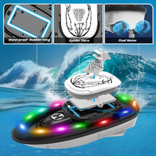 Load image into Gallery viewer, Spider-Shaped Remote Control Boat for Pool, RC Boats 2-Pack Summer Toys with Water Spray for Kids, LED Lights (Blue & Red)