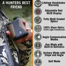 Load image into Gallery viewer, Astra Optix OTX2400B 6x21 2400yd Laser rangefinder for Hunting, Shooting and Golfing with Red OLED Display Fast 0.1s and Accurate +/-1 yd. Range Finder with Ballistics