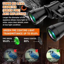 Load image into Gallery viewer, 20x50 High Power Binoculars for Adults with Low Light Night Vision
