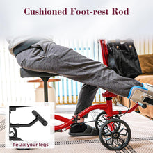 Load image into Gallery viewer, Fvzzin Lightweight Knee Scooter Crutch Alternative, Foldable & Adjustable Knee Scooter for Adults for Foot Surgery, Steerable Knee Walker with Detachable Storage Basket, Includes DIY Stickers-Hot Red