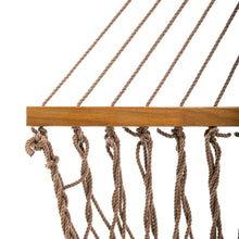 Load image into Gallery viewer, Original Pawleys Island Large Antique Brown DuraCord Rope Hammock – 13 ft. x 55 in., 2-Person, 450 lb Capacity, Oak Spreader Bar, Zinc-Plated Hardware, Handcrafted in the USA