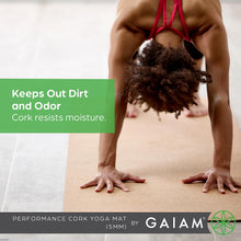 Load image into Gallery viewer, Gaiam Cork Yoga Exercise Mat | Natural Sustainable Cork Resists Sweat and Odors | Non-Slip TPE Backing Prevents Slipping| Great for Hot Yoga, Pilates, Fitness Working Out (68" x 24"x 5mm Thick)