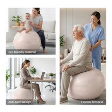 Load image into Gallery viewer, FITMIND Extra Thick Yoga Ball with Training Instruction, Anti-Burst Slip Resistant Exercise Ball -pink