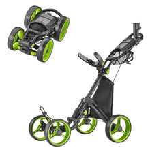 Load image into Gallery viewer, Caddytek Explorer V8 Golf Push Cart - Superlite 4 Wheel Aluminum Foldable Cart with Adjustable Front Wheel Width, Foot Brake, Cooler Basket, Umbrella Holder, Drink Holder, Scorecard Console