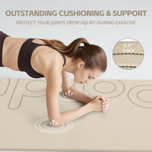 Load image into Gallery viewer, PAIDU Large Yoga Mat, 72" x 36" x 2/5"(10MM) Thick Non-Slip Exercise Mat, SGS-Certified POE Material, Ideal for Home Gym, Yoga, Pilates, Fitness Workouts & Floor Mat (Beige - LOGO)