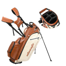 Load image into Gallery viewer, wosofe 6-Way Golf Stand Bag, Waterproof PU Leather, Redbrown Heritage