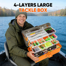 Load image into Gallery viewer, Chanceboleng 597Pcs Fishing Lures Kit Large 4-Layer Tackle Box whit Tackle,Pliers, Crankbait, Hooks, Weights & Accessories Complete Freshwater Bass Fishing Gift for Men Fishing Enthusiast