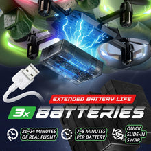Load image into Gallery viewer, NUTTY TOYS RC Stunt Airplane for Kids & Adults - 3X Extended Battery Life, Top LED Jet Fighter 2026