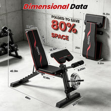 Load image into Gallery viewer, Adjustable Weight Bench, 880 Lbs Workout Bench for Home Gym, Bench Press for Full Body Workout, Strength Training Stable Incline Decline Bench with Leg Developer