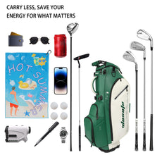Load image into Gallery viewer, wosofe 14-Way Golf Stand Bag, Waterproof PU Leather, Forest Green Tour