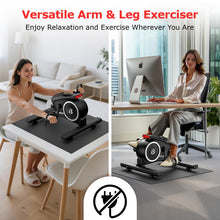 Load image into Gallery viewer, pooboo Under Desk Bike Pedal Exerciser (Black-Silver)