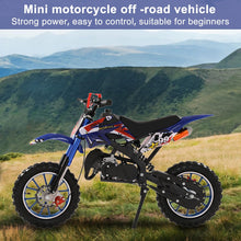 Load image into Gallery viewer, Mini Kids Dirt Bike, Pocket Rocket Mini Motorbike with Suspensions, Off-Road Mini Motorcycle Pit Bike, Disc Brakes, Blue