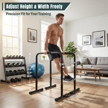 Load image into Gallery viewer, OLIXIS Dip Bar, Adjustable Heavy Duty Dip Bar Station - Pitch Black