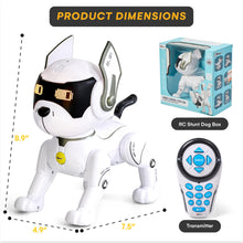 Load image into Gallery viewer, Top Race Robot Dog - Interactive RC Dog Toy with Gesture & Adventure Modes, Programming Treats, Rechargeable - White