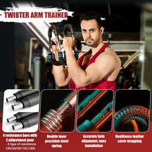 Load image into Gallery viewer, Twister Arm Trainer, 30-120 lbs Adjustable Twister Arm Chest Exerciser with 4 Spring & Poster -Blue