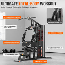 Load image into Gallery viewer, GOIMU Home Gym, M1 Workout Station with 140LBS Weight Stack, 54lbs Adjustable Dumbbells