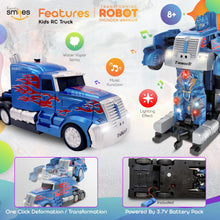 Load image into Gallery viewer, Kids Transforming Robot RC Truck Toys for Boys Ages 8-13 Years Remote Control Car
