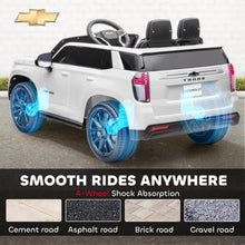 Load image into Gallery viewer, Chevrolet Tahoe Licensed Kids Ride on Car, 12V Battery Powered Kids Electric Car with Remote Control, White