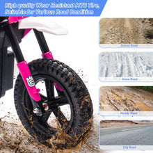 Load image into Gallery viewer, 24V Kids Electric Dirt Bike for 5-15 Years Old, Ride on E Motorcycle, 3.11-9.32MPH Speed, Rear Shock Absorber, LED Breath Lamp, Pink