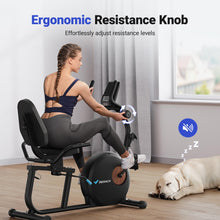 Load image into Gallery viewer, MERACH Recumbent Exercise Bike for Home, Upgraded Durable Magnetic Stationary Recumbent 350LB Capacity, S23