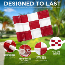 Load image into Gallery viewer, KINGTOP 3 ft Yellow Golf Flagstick Sets with Checkered Flags, 3 Pack