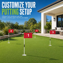 Load image into Gallery viewer, GEAVOUED 3FT Golf Flagsticks Mini with Flags and Cup Bases, Fiberglass Practice Flag Poles for Putting Green, Easy to Assemble, Portable for Backyard Indoor Outdoor Golf Practice (4 PACK -W)