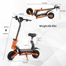 Load image into Gallery viewer, Electric Scooter Adults, 5600W Dual Motor E-Scooter, 47MPH Top Speed and Max 43Miles Long Range, Dual Brake and Dual Shock, 11" Off-Road Tires
