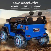 Load image into Gallery viewer, 2 Seater Ride on Toy Car for Kids, 24V 4WD Ride-on Truck Kids Electric Car with Remote Control, 4x200W Motors - Blue